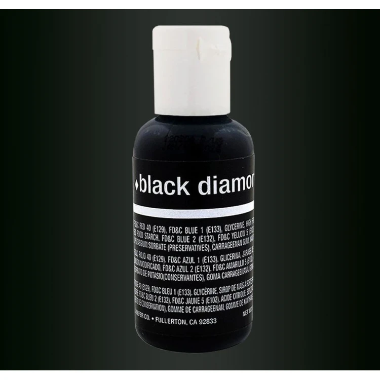 Гелевый краситель Chefmaster Чёрный бриллиант (Black diamond) 20 г