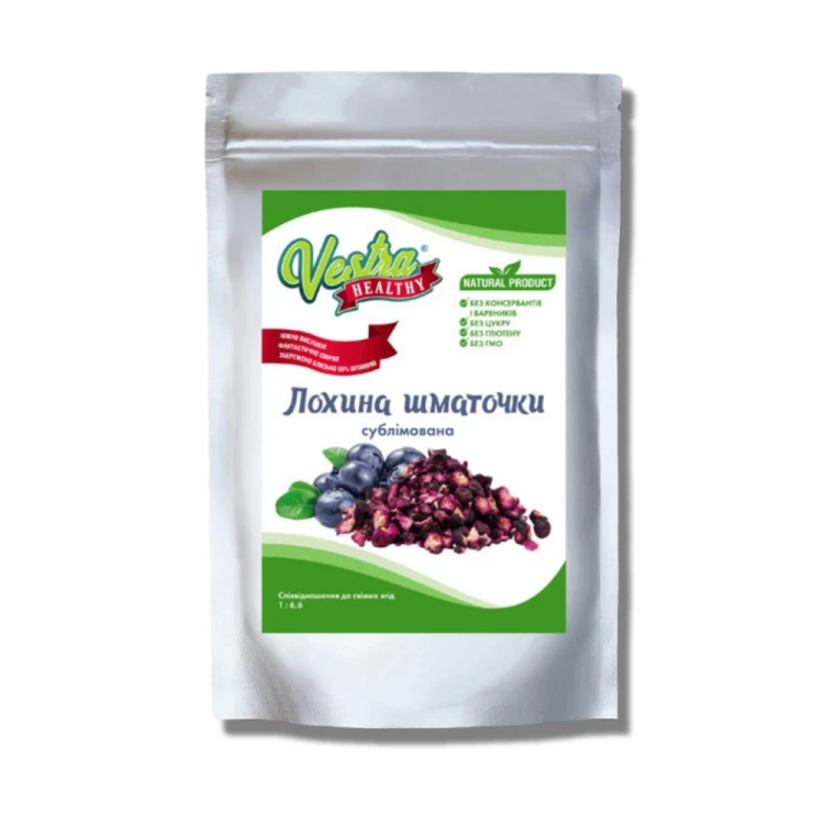 Голубика дикорастущая сублимированная кусочки, 50 гр