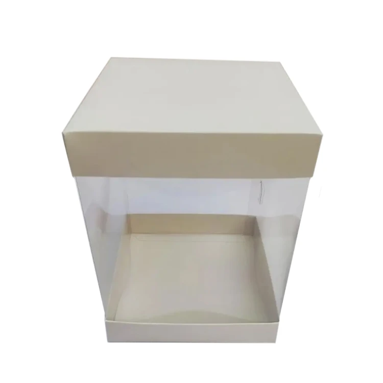 Коробка для тортов и десертов с прозрачными стенками 146*146*200 мм  (1 шт.)