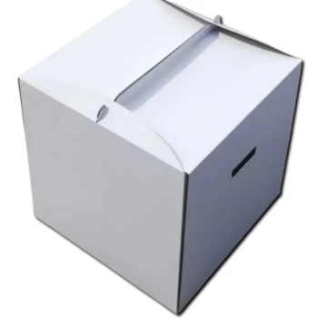 Квадратна коробка для торта 450х450х450 (ручки з боку)