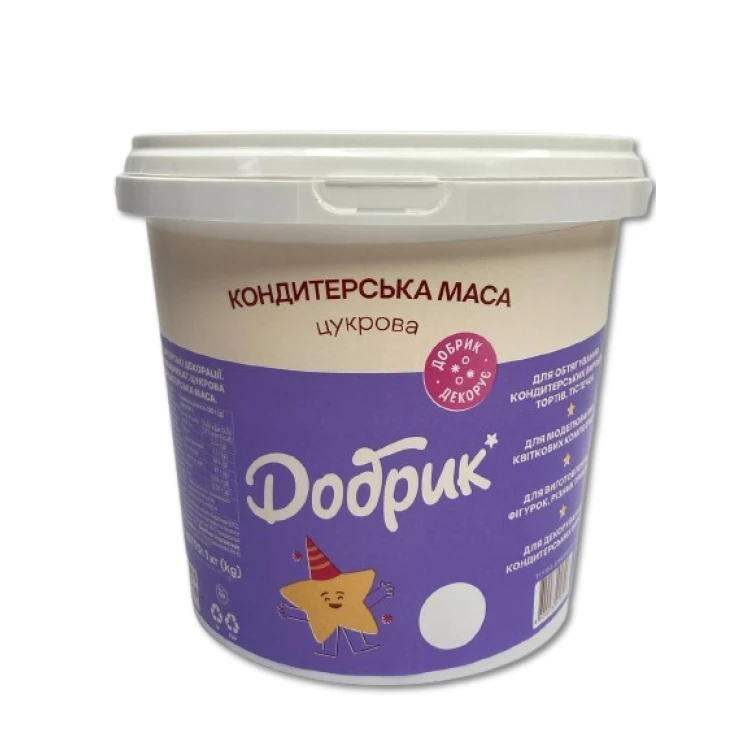 Мастика для тортов "Добрик" универсальная Белая 1 кг