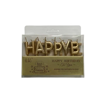 Набір свічок "Happy Birthday" бронза
