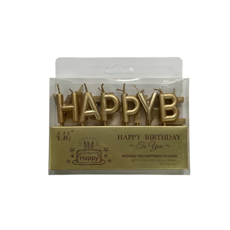 Набор свечей "Happy Birthday" бронза