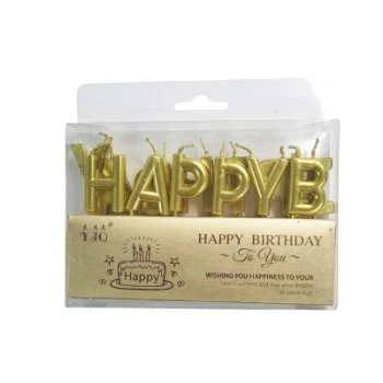 Набор свечей Happy Birthday золото