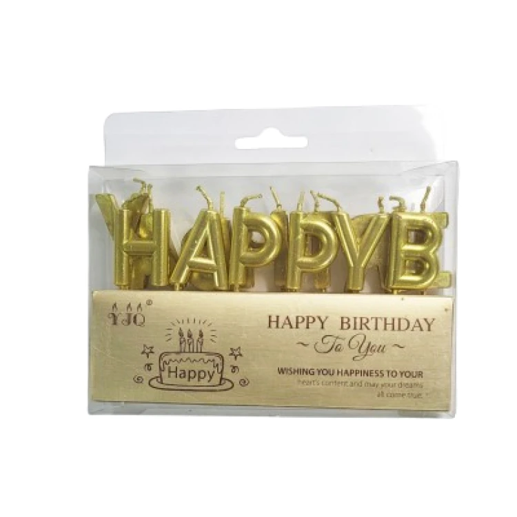 Набор свечей Happy Birthday золото