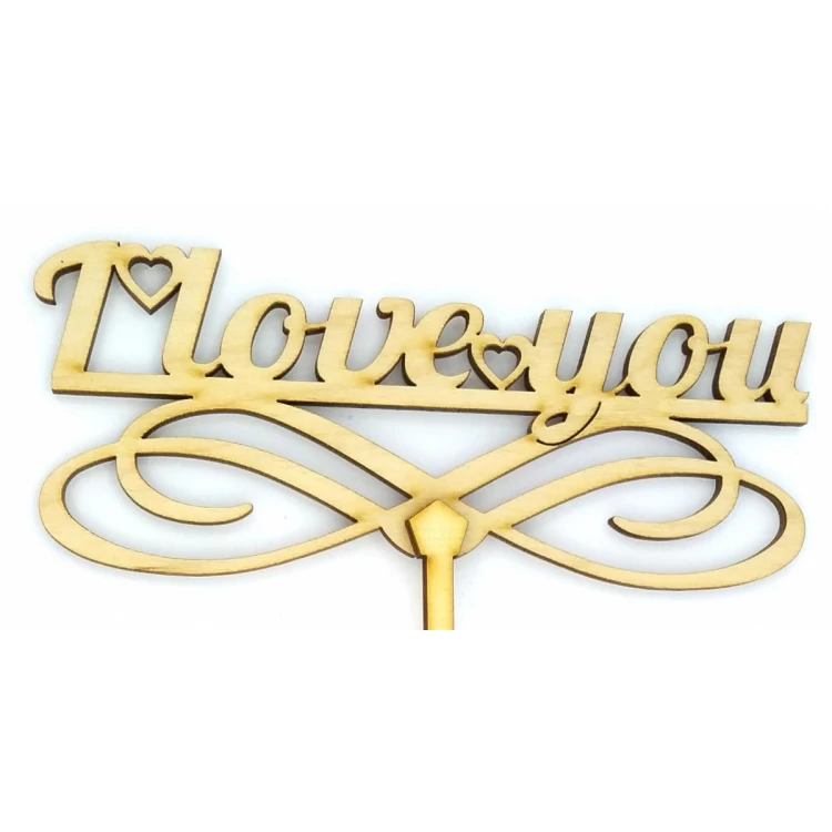 Топпер дерев'яний "I LOVE YOU" 1 шт.