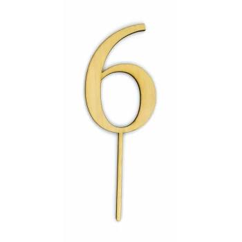 Топпер деревянный "Цифра 6" 1 шт.