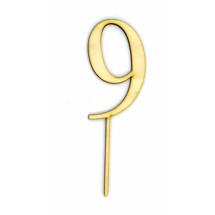 Топпер деревянный "Цифра 9" 1 шт.