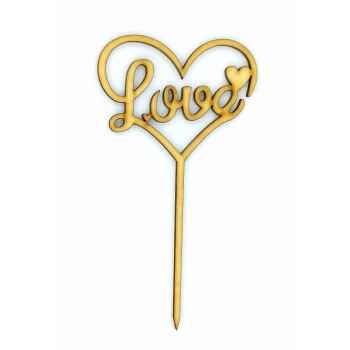 Топпер деревянный "love" 1 шт.
