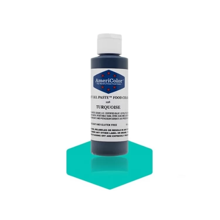 Краситель гелевый AmeriColor (Америколор) Бирюзовый 128 г