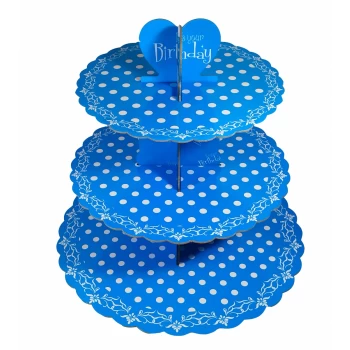 Етажерка для капкейків Birthday Синя з 3-х ярусів