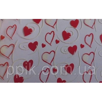 Трансфер для шоколада сердца 1 листик