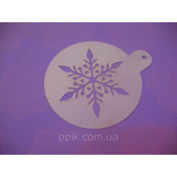 Трафарет для торта, капкейков, кофе Снежинка 13