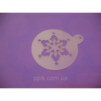 Трафарет для торта, капкейков, кофе Снежинка 14