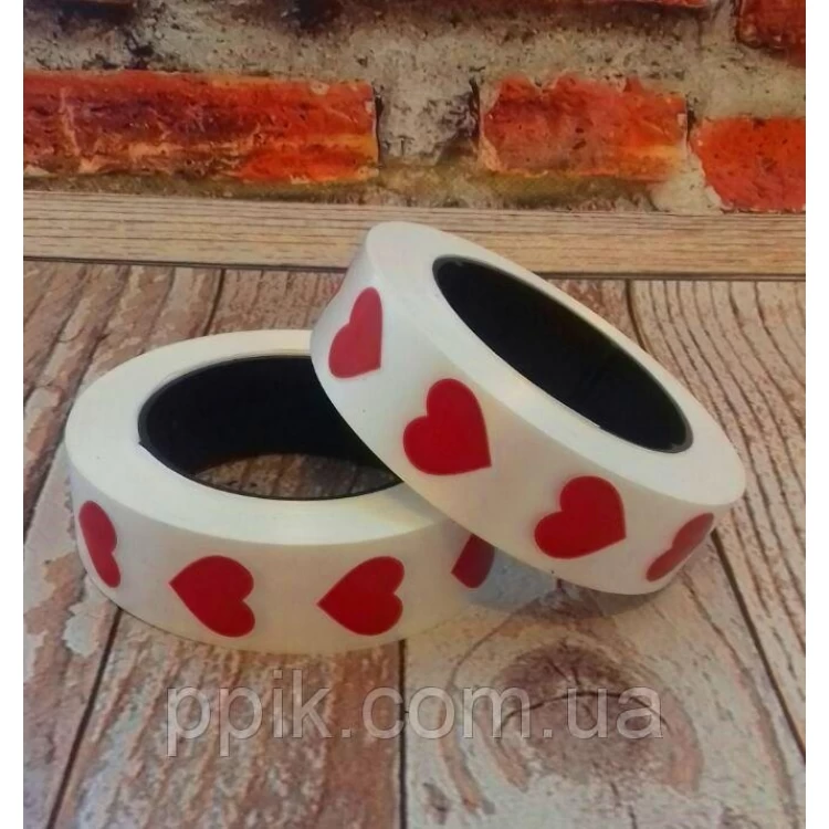 Лента Сердечки №4 ширина 3 см, 50 м