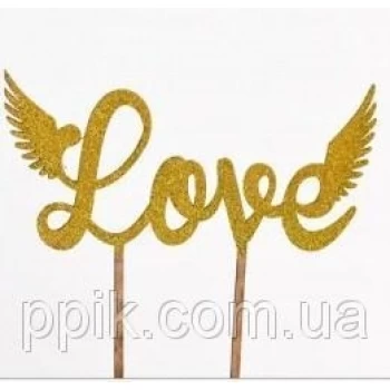 Топпер деревянный "Love" 1 шт. 1