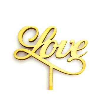 Топпер деревянный "Love mini" 1 шт. для капкейков