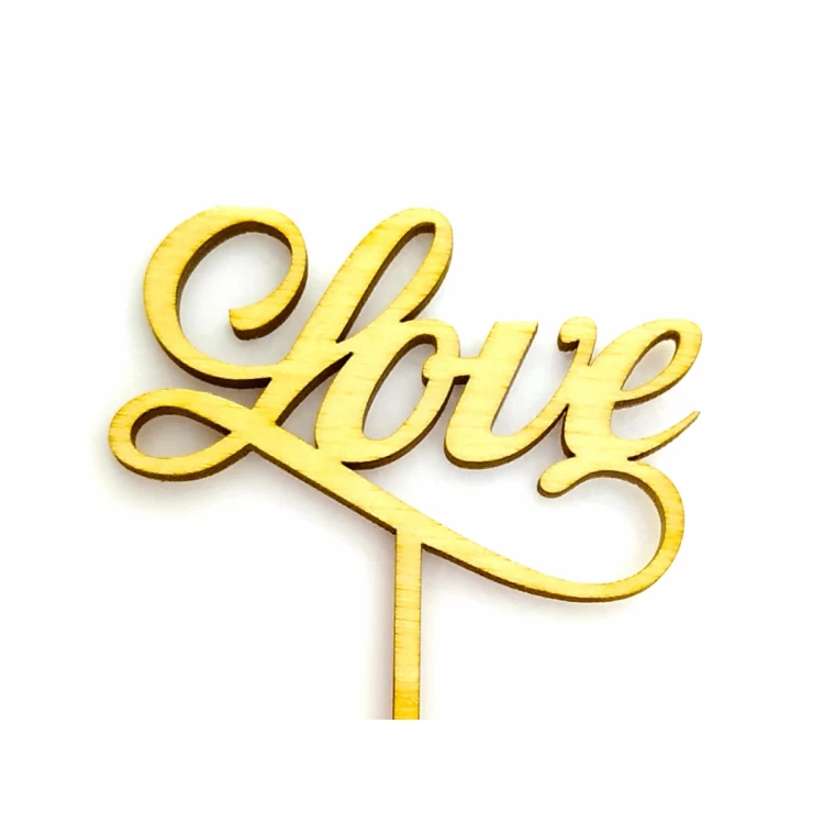 Топпер деревянный "Love mini" 1 шт. для капкейков