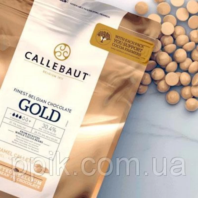 Бельгийский Белый шоколад с карамелью, "Callebaut Gold", 100г