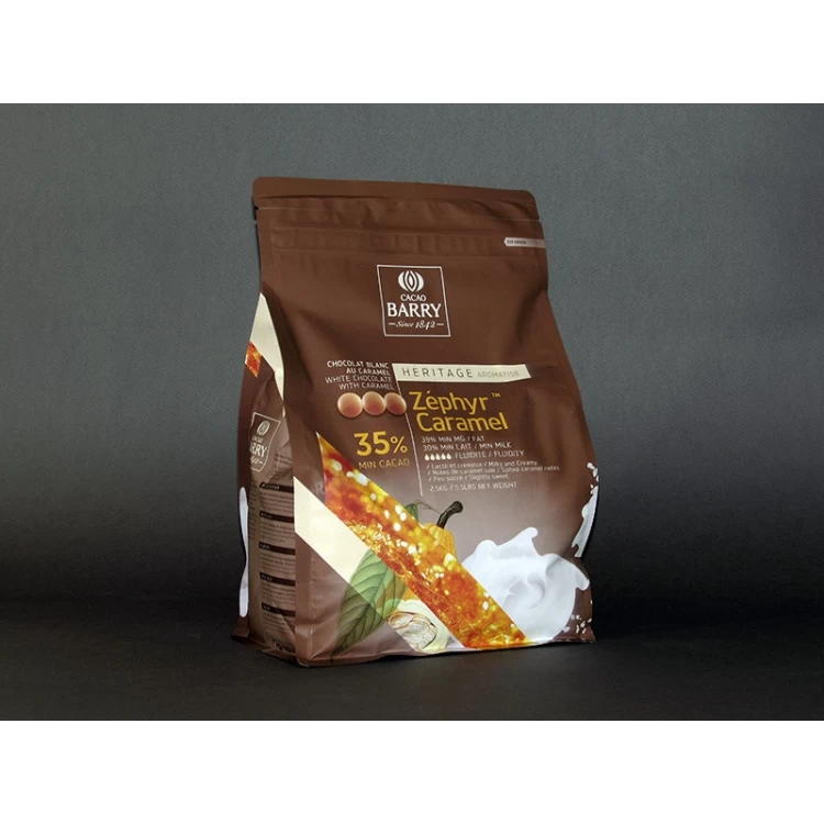 Бельгийский шоколад белый с карамелью Zephyr 35%, Barry Callebaut, 100 грамм
