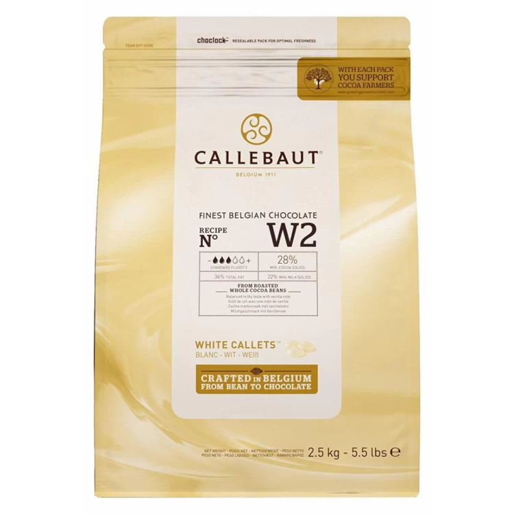 Бельгийский Белый шоколад Barry Callebaut W2  28% какао 2,5 кг
