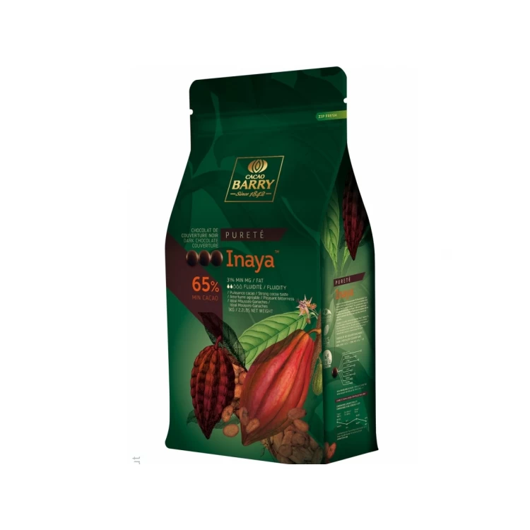 Бельгийский Черный шоколад Cacao Barry Inaya 65%, 1 кг
