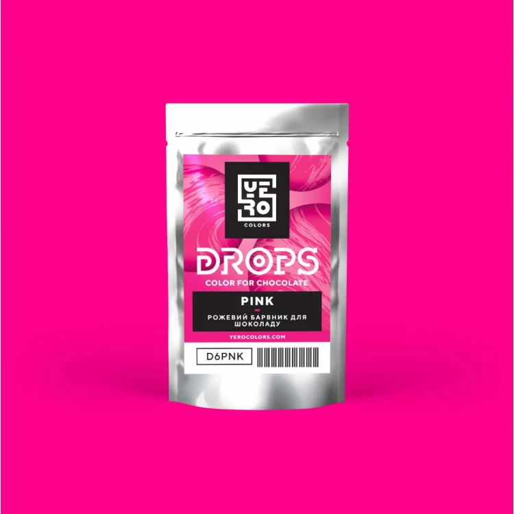 Краситель для шоколада YERO COLORS Розовый в дропсах