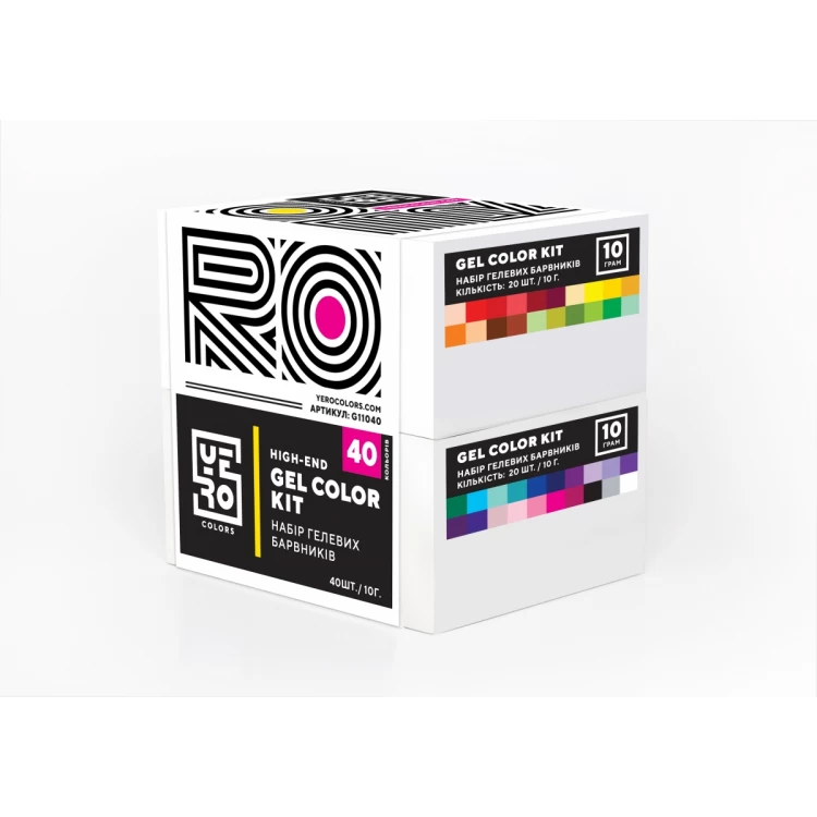 Набір гелевих харчових барвників YERO Colors 40 шт. по 10 грам