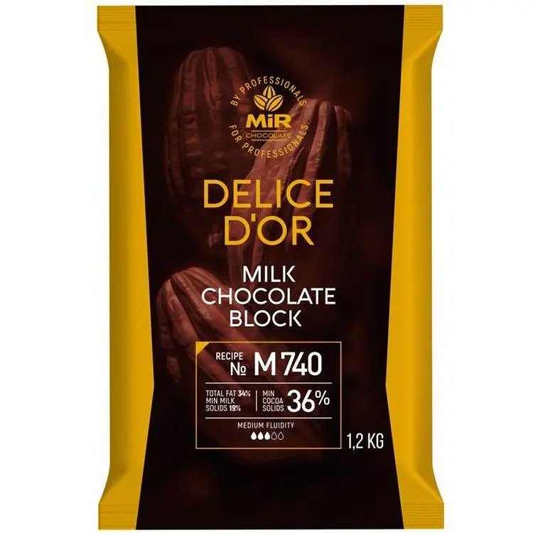 Шоколад Delice D'or МОЛОЧНЫЙ блок 1,2 кг