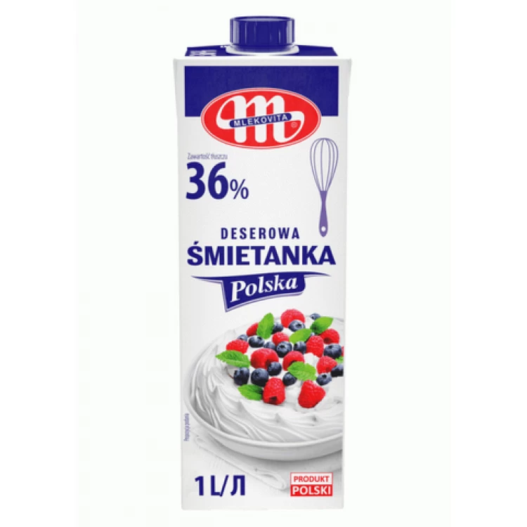 Вершки Mlekovita тваринні Smetanka 36%, 1л
