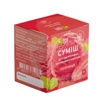 Смесь для протеинового мороженого без сахара Solosvit со вкусом Клубника, 90 г