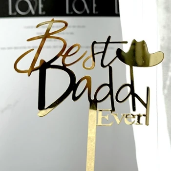 Зеркальный топпер Best Daddy Ever золото