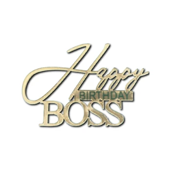 Зеркальный топпер Happy Birthday BOSS золото