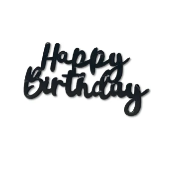 Зеркальный топпер Happy Birthday черный №2