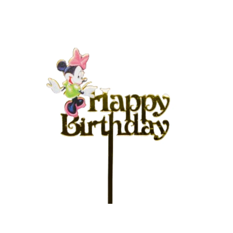 Зеркальный топпер Happy Birthday Минни Маус