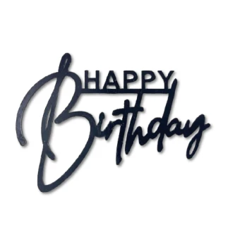 Зеркальный топпер Happy Birthday Золото в круге