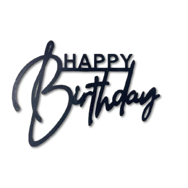 Зеркальный топпер Happy Birthday Золото в круге
