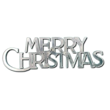 Дзеркальний топер Merry Christmas СРІБЛО бічний
