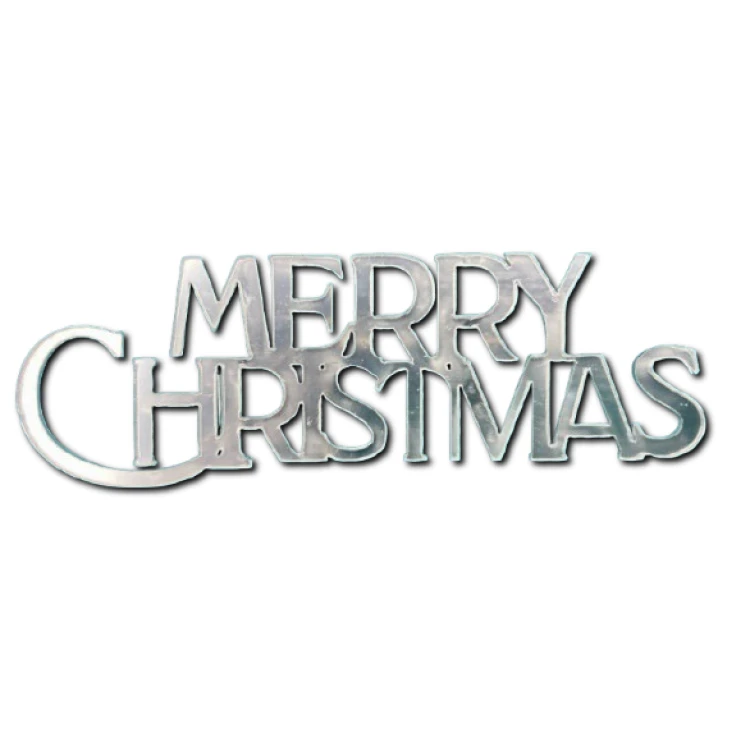 Зеркальный топпер Merry Christmas СЕРЕБРО боковой