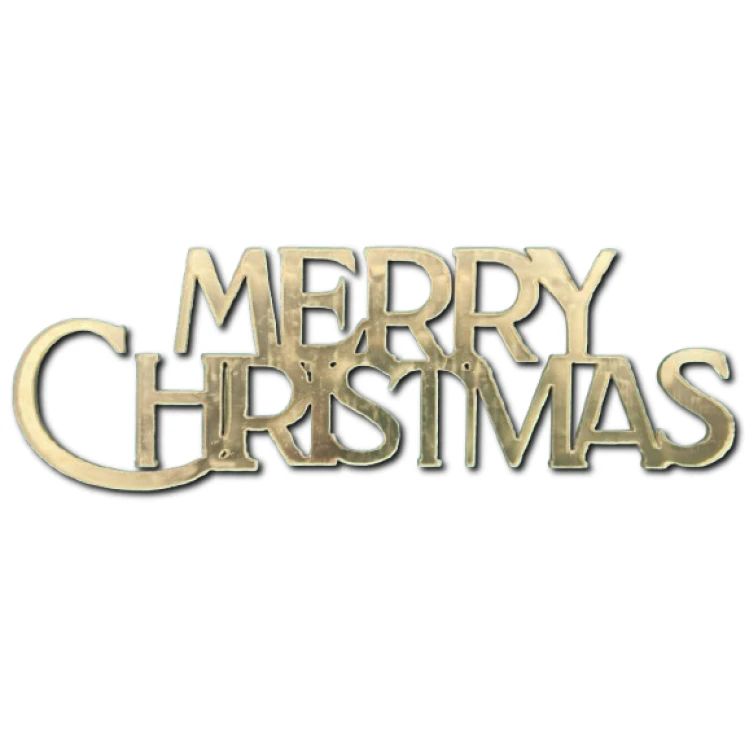 Зеркальный топпер Merry Christmas ЗОЛОТО боковой