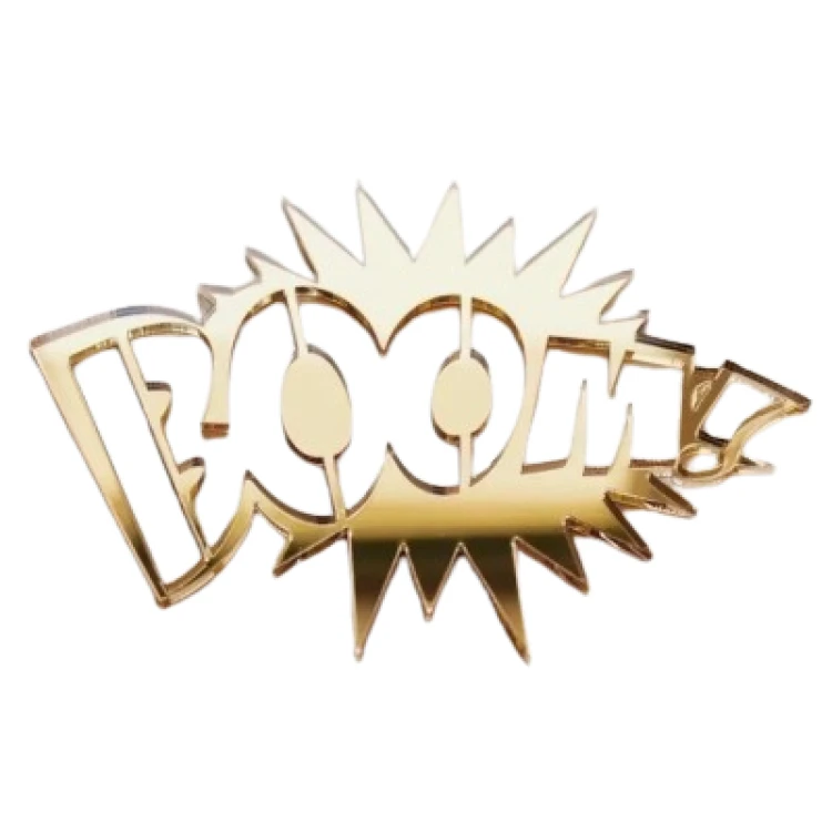 Зеркальный золотой Топпер "Boom!"