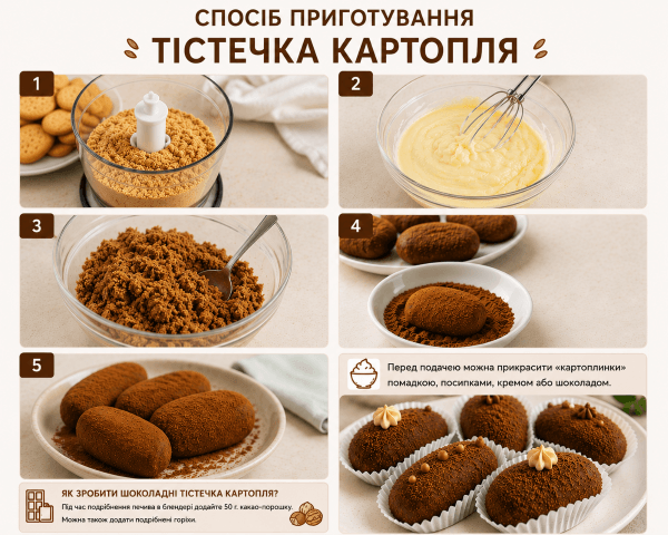 Рецепт тістечка картопля - фото 1